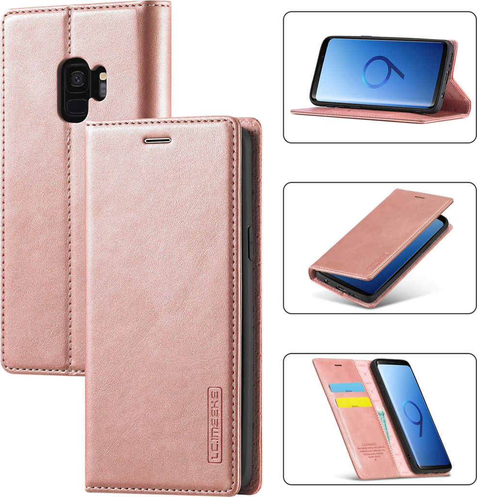 Galaxy S9 Plus Hülle, Standfunktion Kartenfach Wallet Leder Schutzhülle für Samsung Galaxy S9 Plus Pink