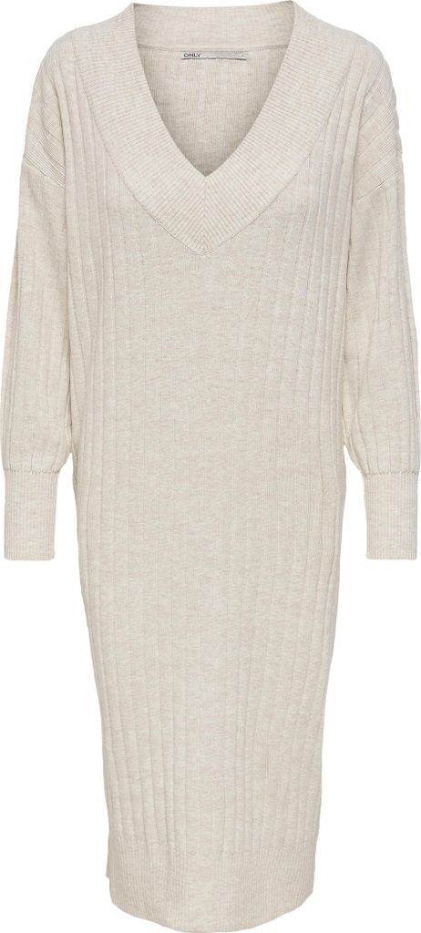 ONLY Langarm Strickkleid Loose Fit Midi Knit Dress V-Neck Pullover TESSA Größe: S