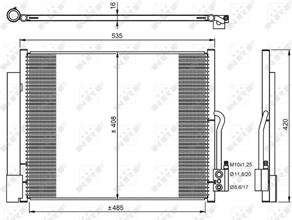 NRF 350053 - OE 13331005 Klimakondensator mit Trockner für Meriva B (S10)