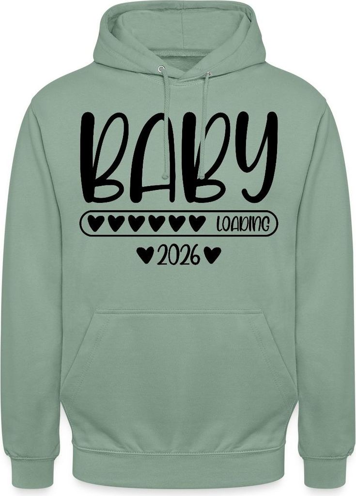 Spreadshirt Baby 2026 loading Uni Hoodie, XL, Graugrün