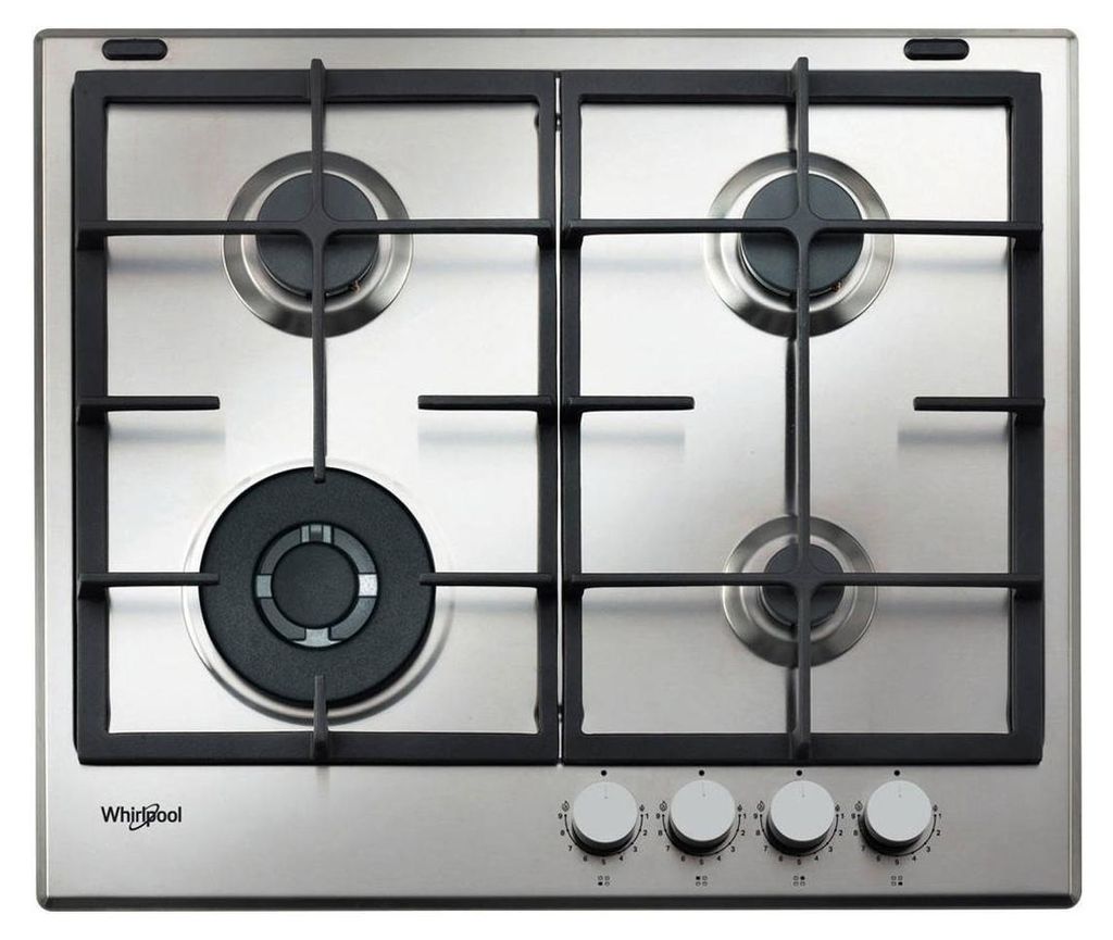 Whirlpool GMAL 6422/IXL, Edelstahl, Integriert, 59 cm, Gaskochfeld, Edelstahl, 4 Zone(n)