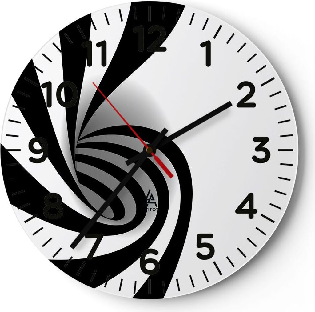 Wanduhr - Rund - Glasuhr - Abstrakt kreativ dekoration muster - 40x40cm - Schleichendes Uhrwerk - Lautlos - zum Aufhängen bereit - Dekoration Mode...