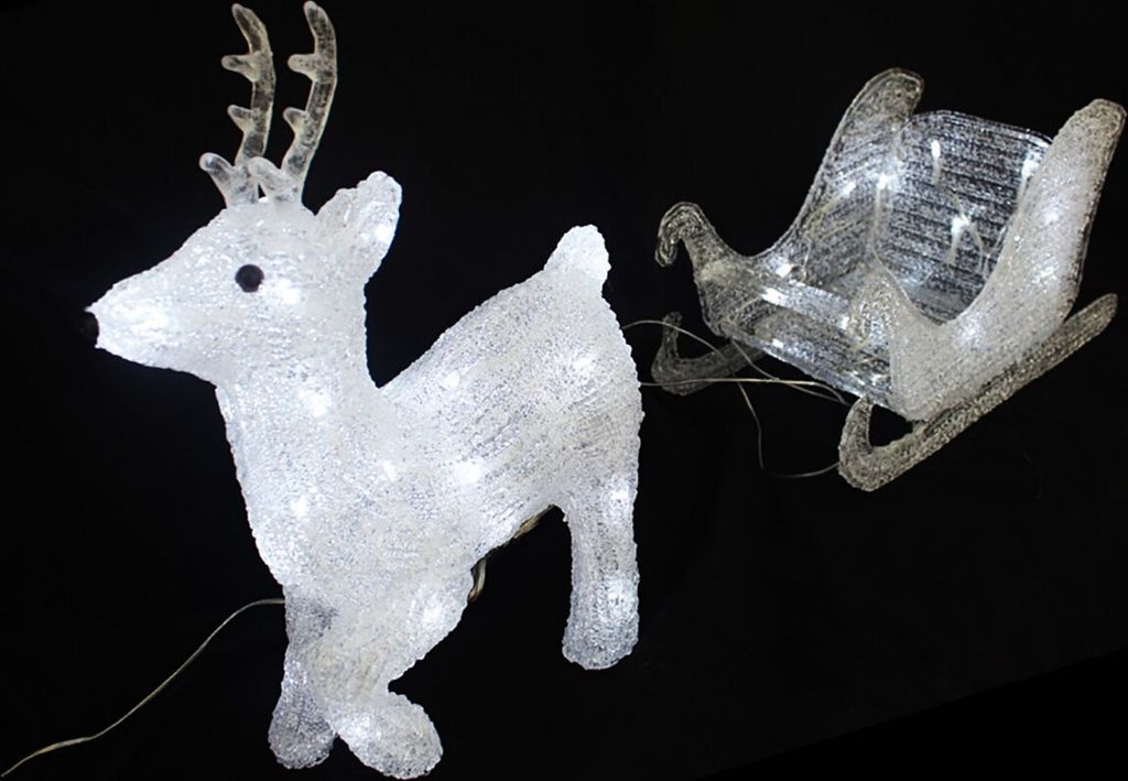 LEX Acryl LED Rentier mit Schlitten 50 LEDs LK038R Produktbild 