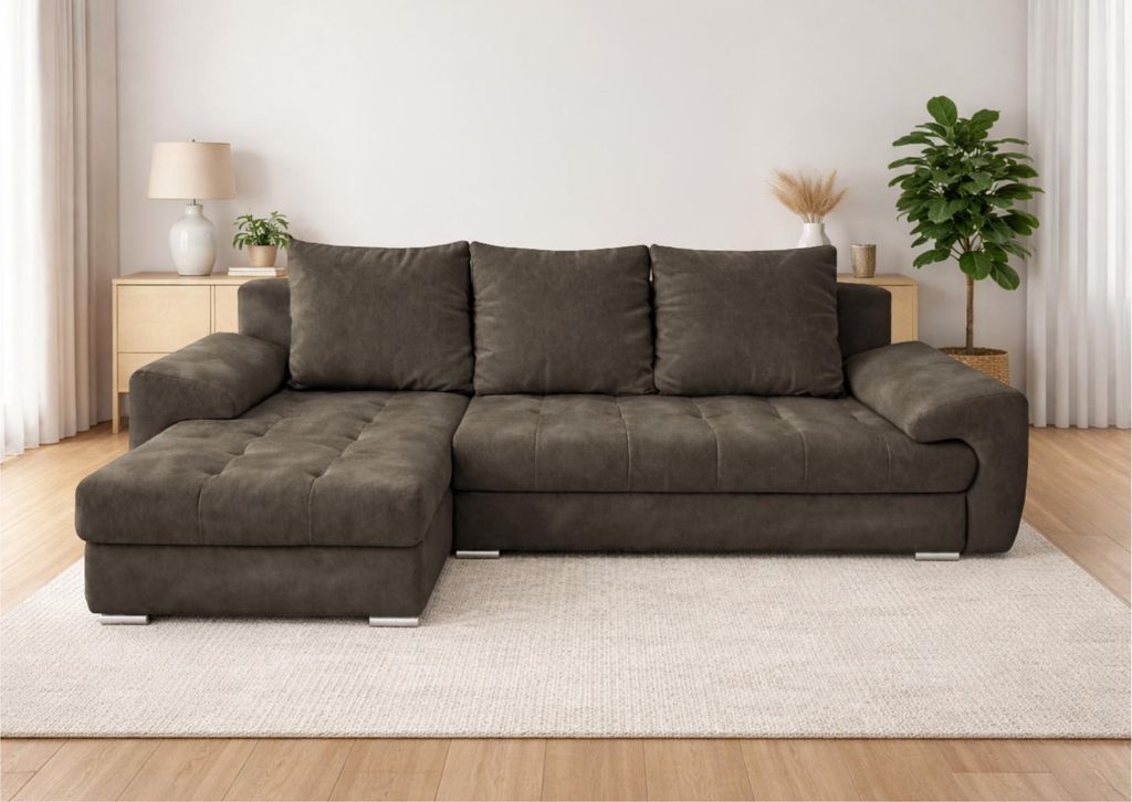 Ecksofa mit Schlaffunktion, ausziehbares Ecksofa VELUTO, Produktbild 