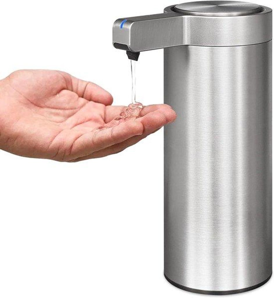 Automatische zeepdispenser, roestvrij staal, IPX5, USB-C, keuken, badkamer, zilver