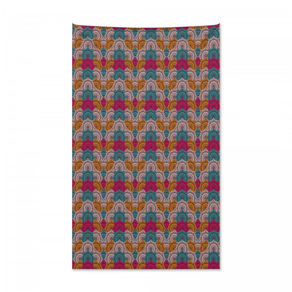 Abakuhaus marokkanisch Wandteppich und Tagesdecke, Buntes Retro Stammes- aus Weiches Mikrofaser Stoff Kein Verblassen Klare Farben Waschbar, 140 x ...
