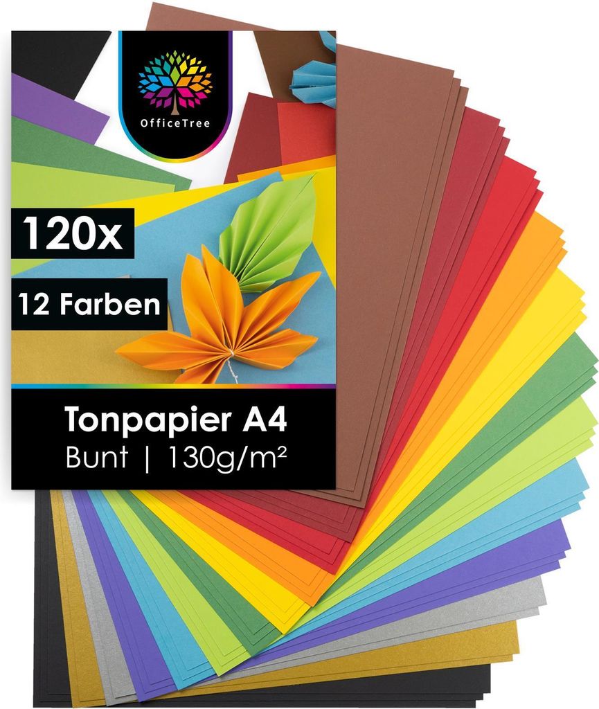 OfficeTree 120 Blatt Bastelpapier - Bastelset Kinder - Produktbild 
