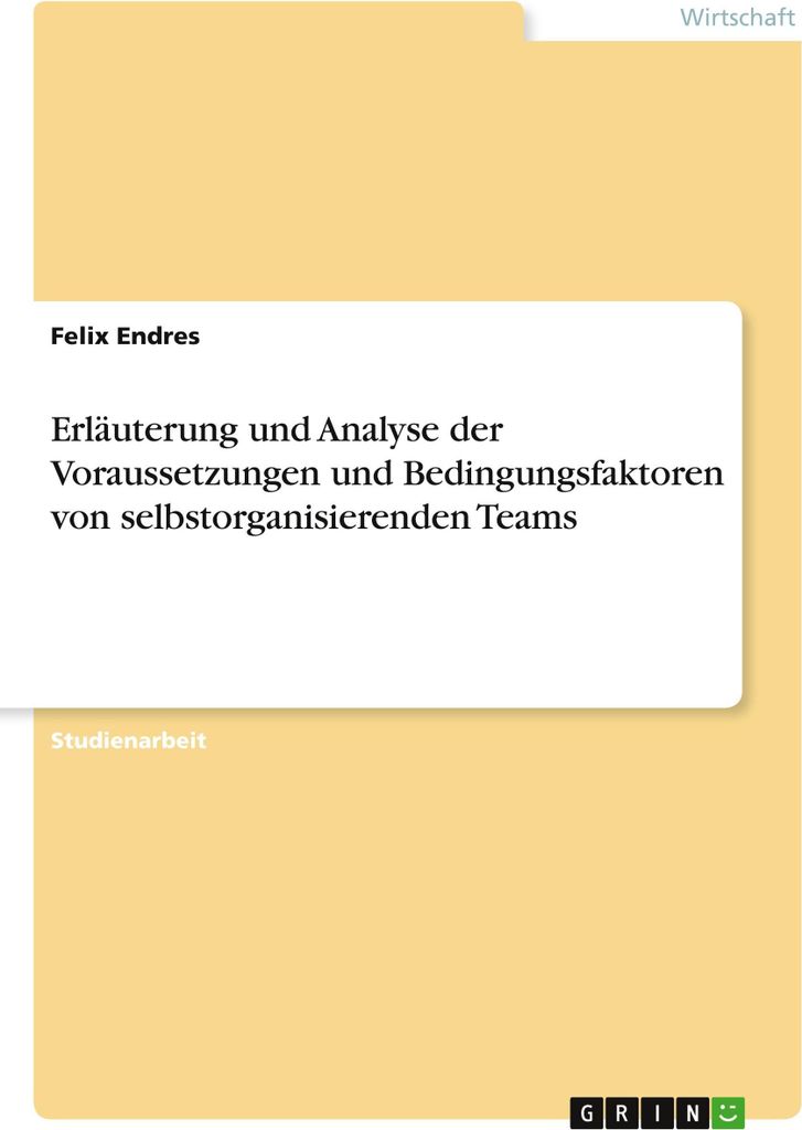 Erläuterung und Analyse der Voraussetzungen und Bedingungsfaktoren von selbstorganisierenden Teams