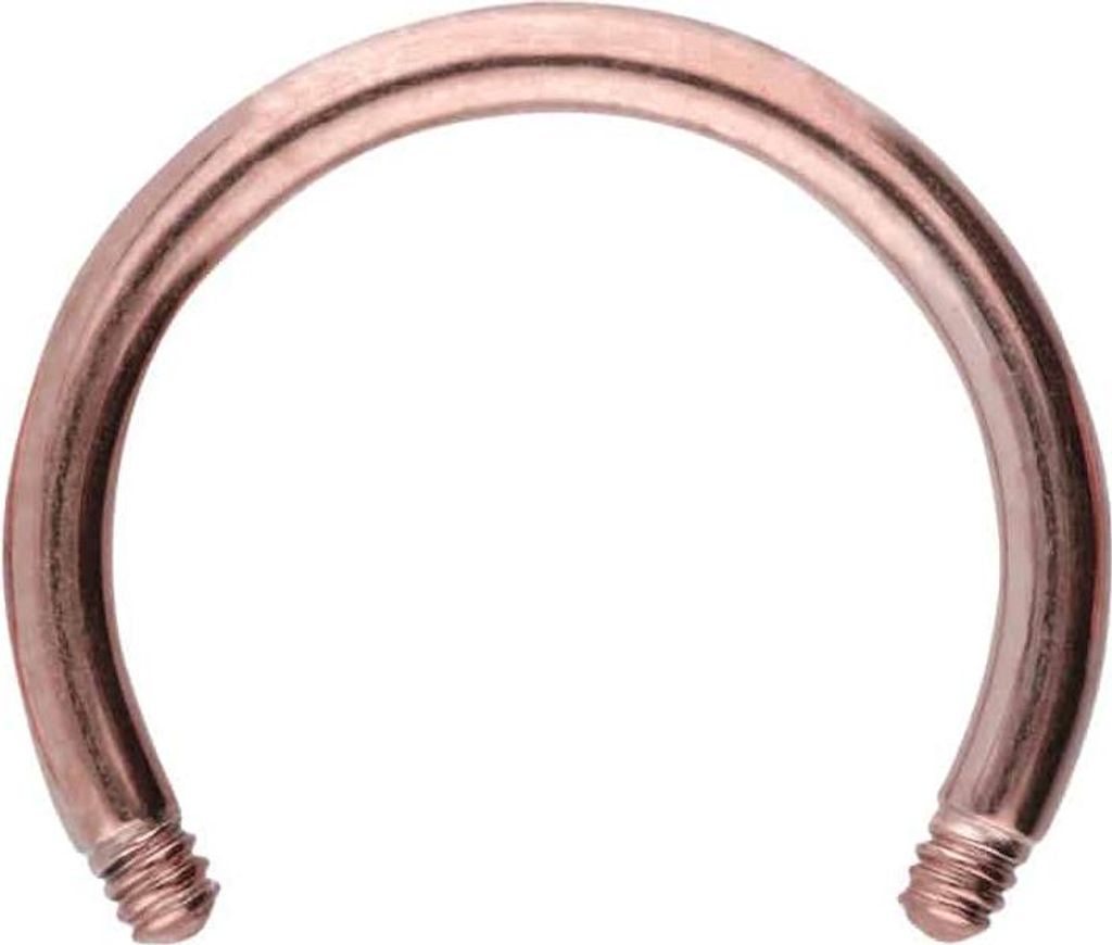 Ohrpiercing, Nasenpiercing, Septum Piercing Titan Hufeisenring ohne Kugel RoséGold Innendurchmesser: 8mm + Stabstärke: 1,2mm