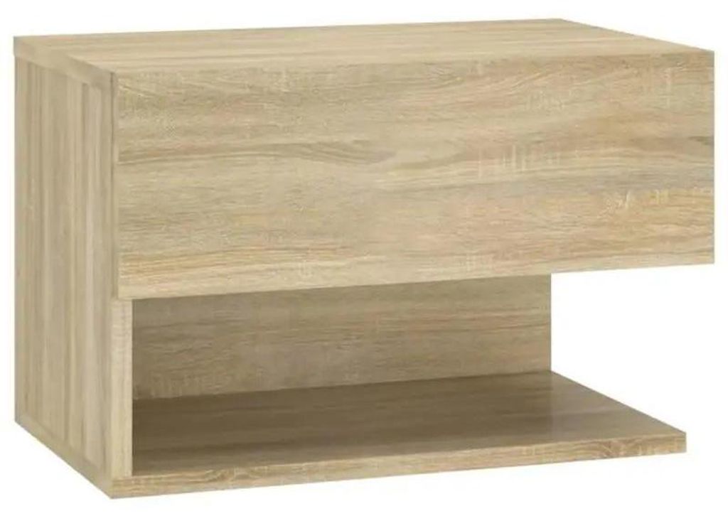 Wandhängender Nachttisch - Nachtkonsole 2er Set - Holz - Zur Wandmontage - Vielseitige Ablage am Bett - Gelb