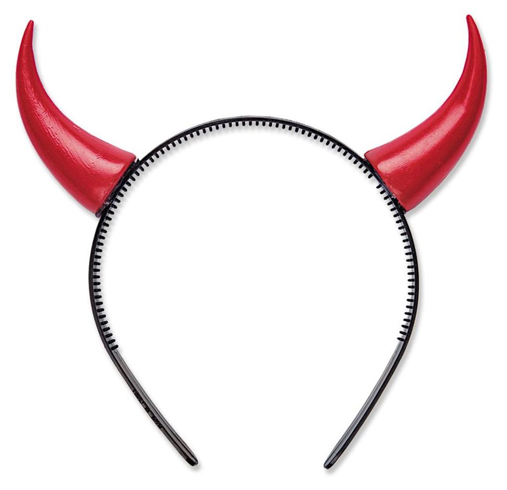 Kleine, rote Teufelshörner als Haarreif für Halloween & Produktbild 