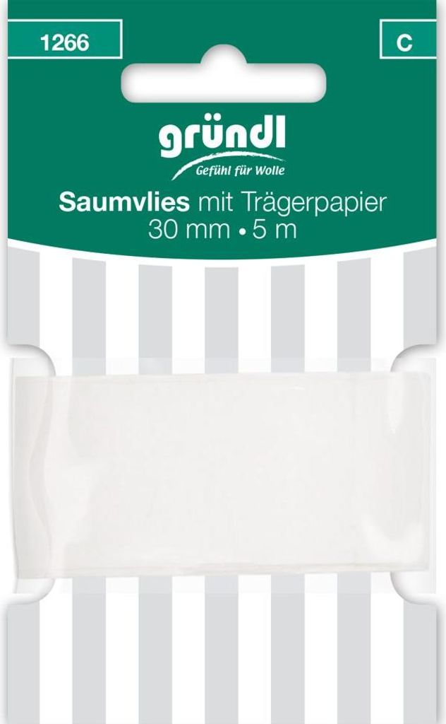 Gründl Saumvlies mit Trägerpapier 30 mm x 5 m weiß Produktbild 