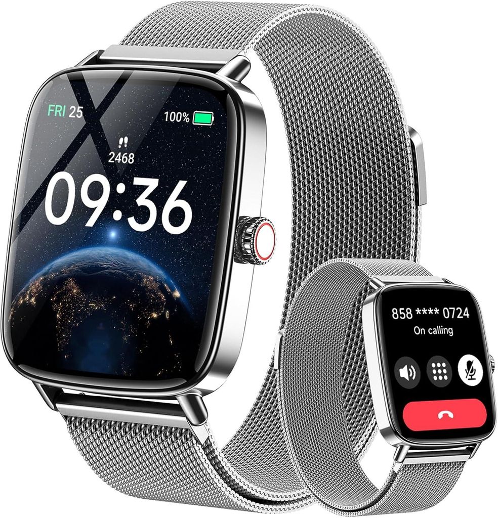 Gydom Smartwatch mit AMOLED Display Telefonfunktion Fitness Tracking für Android iOS