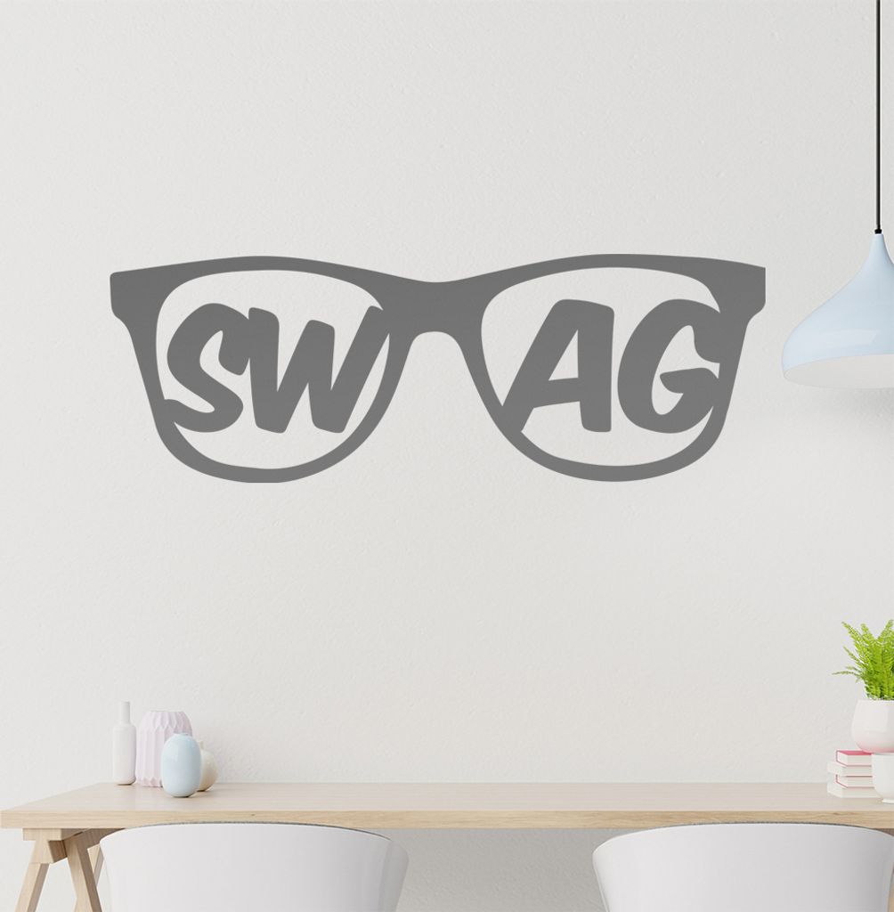 Swag Brille Wandtattoo in 6 Größen - Wandaufkleber Wall Sticker - Dekoration, Küche, Wohnzimmer, Schlafzimmer, Badezimmer