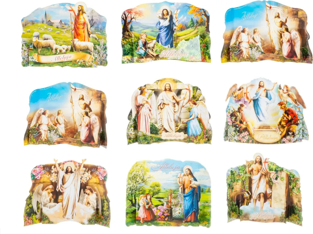 Cartes de Pâques 3D Résurrection : lot de 10 pour vœux religieux réussis