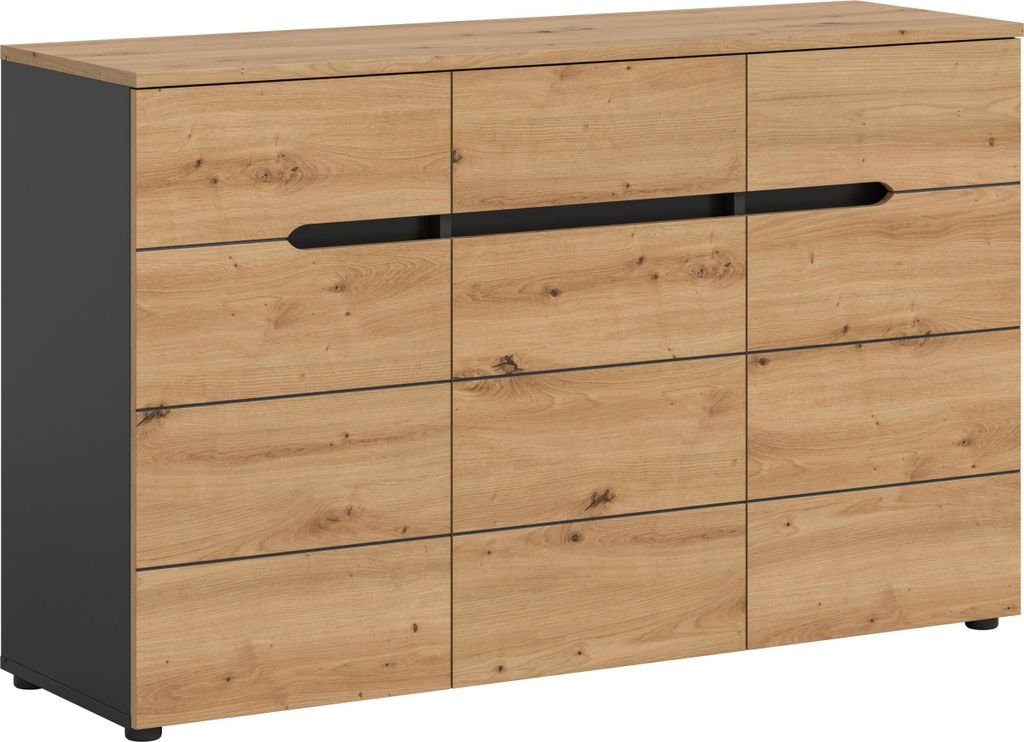 xonox.home Kommode Canu Basalt grau/ Artisan Nachbildung B/H/T: 130x81x41 cm