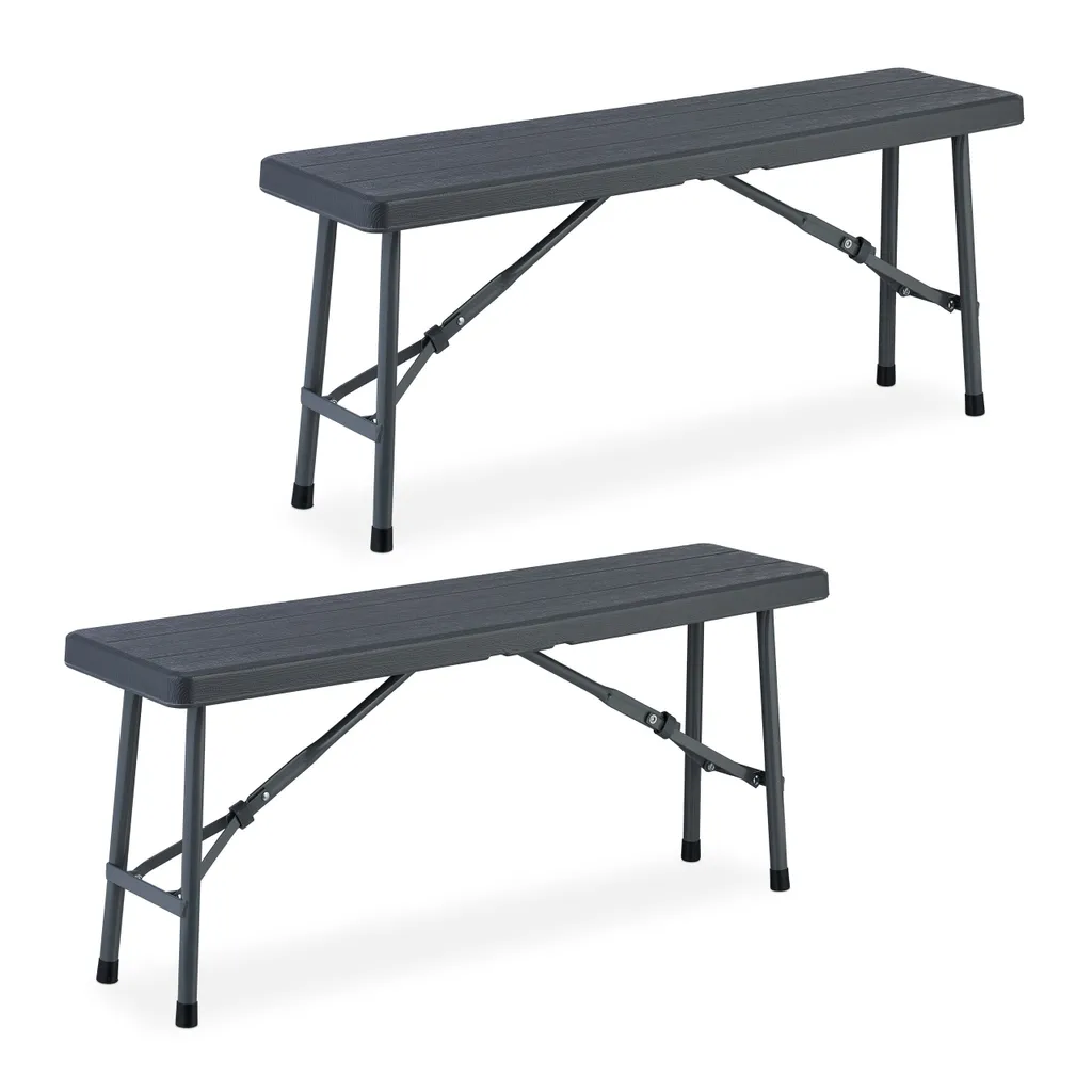 Offerta Set 2 Panche Birreria Relaxdays - Legno Pieghevole Giardino