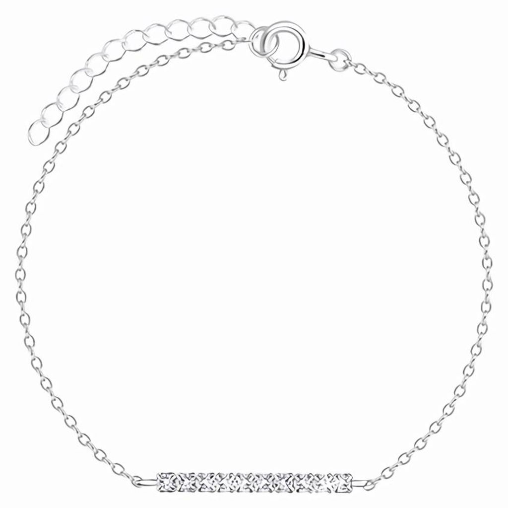 925 Silber Armband Damen „Stab mit Kristallen“ Produktbild 