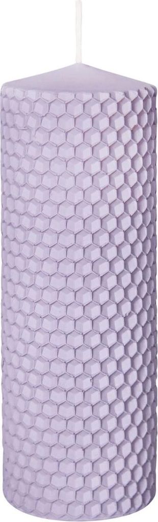 INNA-GLAS Kerze OSTARA in Bienenwabe Optik, helllila, 15cm, Ø5cm, 37h - Germany - Stumpenkerze