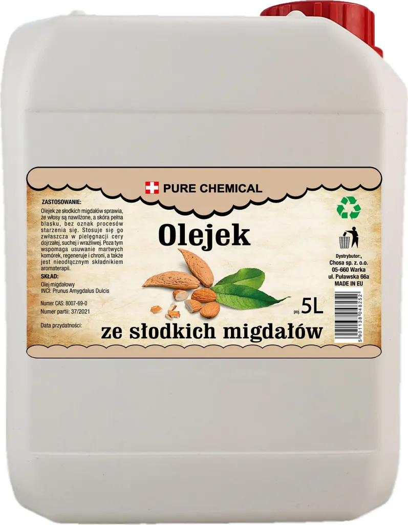 Olio Mandorle Dolci Naturale 5L Pure Chemical - Uso Professionale