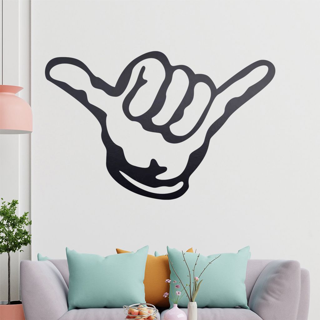 KIWISTAR Hang Loose Hand - Surfer Move Shaka Wandtattoo in 6 Größen - Wandaufkleber Wall Sticker - Dekoration, Küche, Wohnzimmer, Schlafzimmer, ...