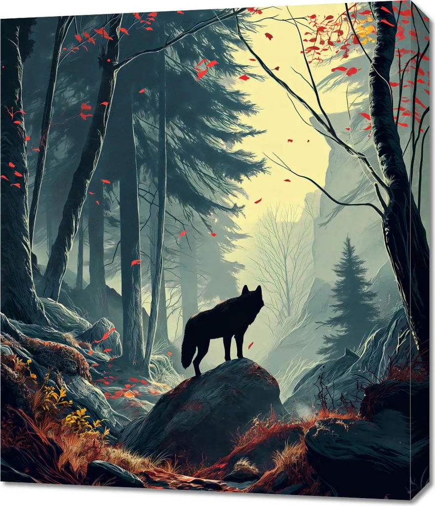 Toile Échos de la forêt 60x70 cm haute définition - Couleurs vibrantes