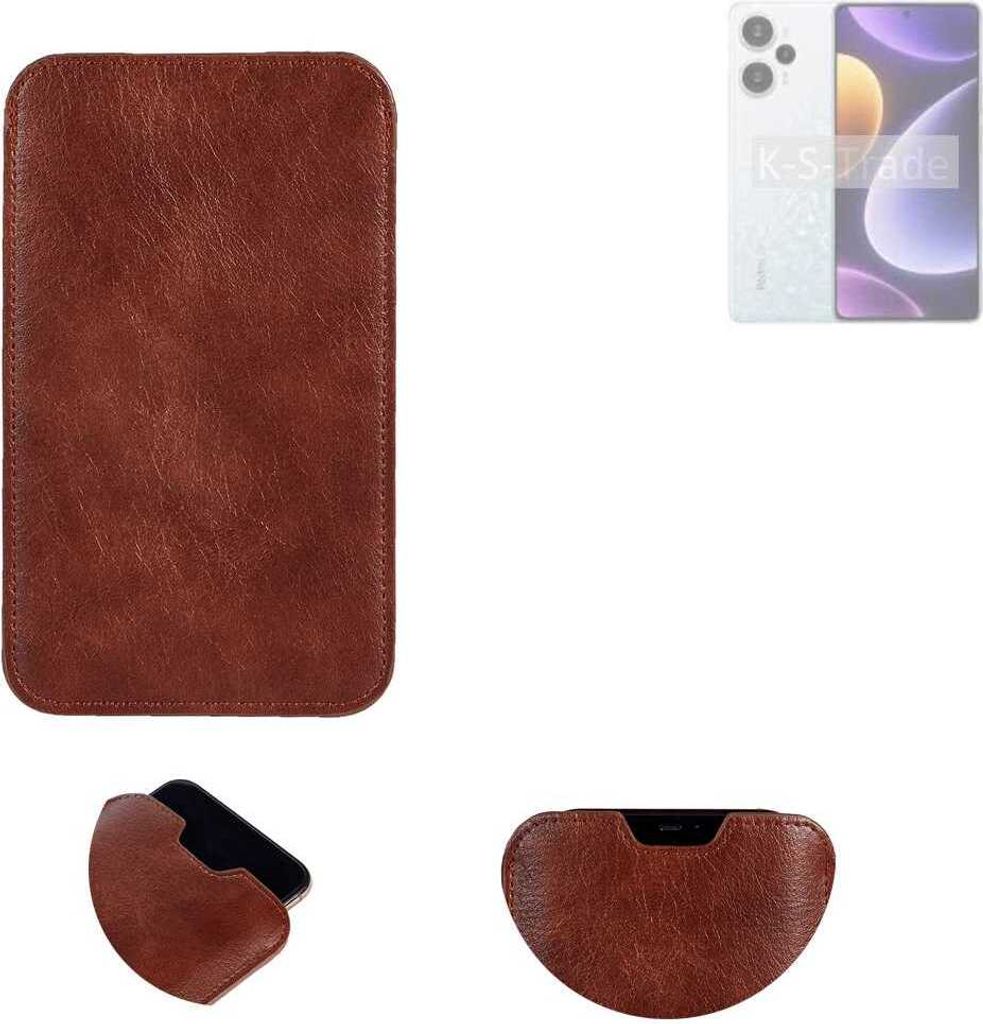 K-S-Trade Schutzhülle Handyhülle kompatibel mit Xiaomi Redmi Note 12 Turbo Handytasche Kunstleder Sleeve in braun