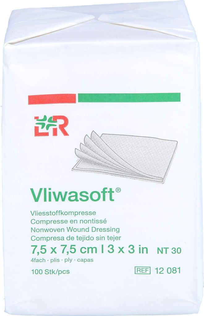 Vliwasoft Vliesstoffkompresse 7,5x7,5cm, 100 St KOM Obrázok produktu 