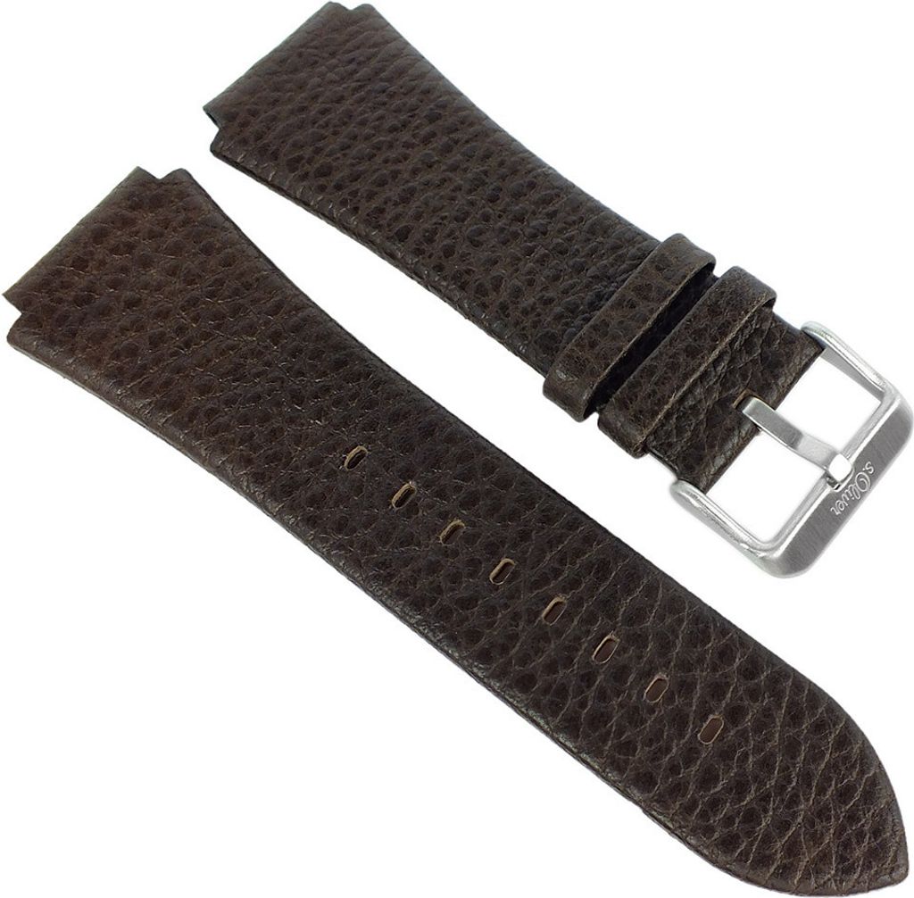 s.Oliver → Uhrenarmband 22mm braunes Lederband genarbt → SO-2025-LQ
