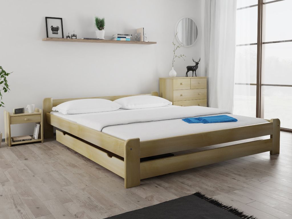 Bett Emily 180 x 200 cm, Kiefer Matratze: Matratze Deluxe 10 cm, Lattenrost: Mit Lamellenrost