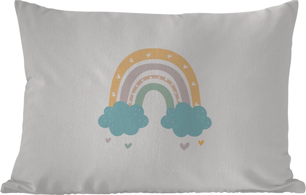 MuchoWow® Outdoor Kissen - Regenbogen - Herzen - Wolken - Produktbild 