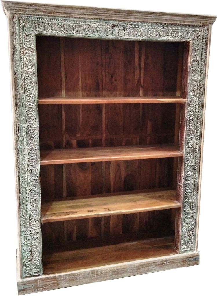 Regal aus Massiv Holz Muster -37- Vintage Braun 210cm hoch für Diele oder Schlafzimmer | Standregal ohne bohren für Badezimmer | Raumteiler Wandr...