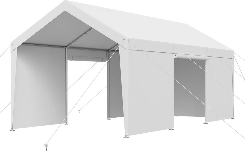Carport Car Canopy 12x20FT Heavy Duty Car Shelter with Sidewalls Grey