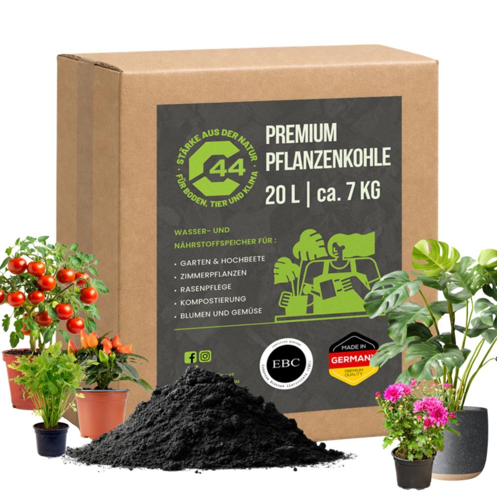 Premium Pflanzenkohle 20L - EBC-er Biochar Bodenaktivator - Produktbild 