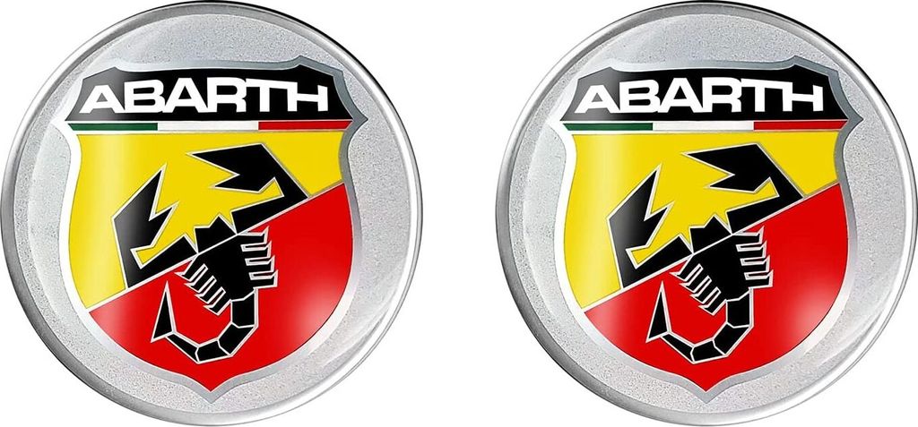 Abarth 3D Aufkleber Offizielle Schild, Durchmesser 21 mm, 2 Stücke