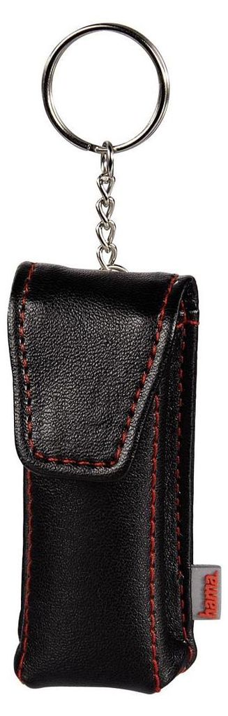 Hama USB Stick Case "Fashion", black, Kunstleder, Schwarz, Rot, 30 mm, 20 mm, 77 mm, 1 Stück(e)