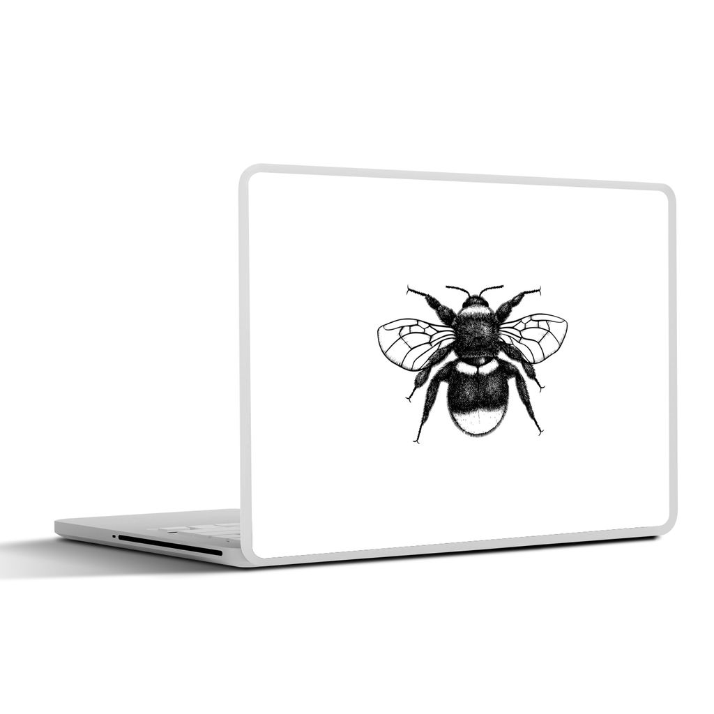 MuchoWow Laptop Aufkleber Sticker Cover Hummel - Botanisch - Retro - Insekten 40x30 cm - Laptop Dekoration - Selbstklebend