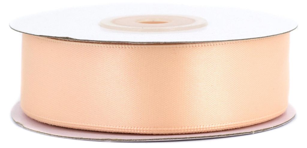 Doppelseitiges Satinband 25mm x 20m Rolle Apricot Produktbild 