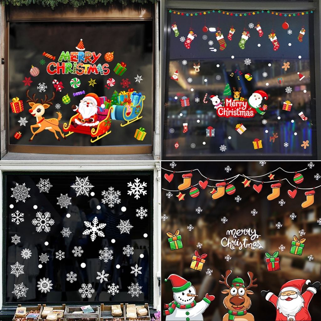 2er Set Lebkuchen Fensteraufkleber - Riesen 46x42cm Weihnachtsdeko