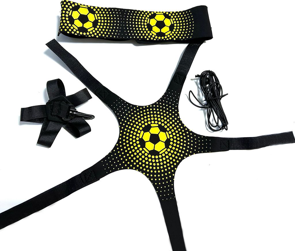 Fußball-Kicktrainer mit verstellbarem Gürtel, elastischem Seil, Befestigungsband, Fußball-Trainingshilfe, Freihändige Wurfsohle, Übungsausrüs...