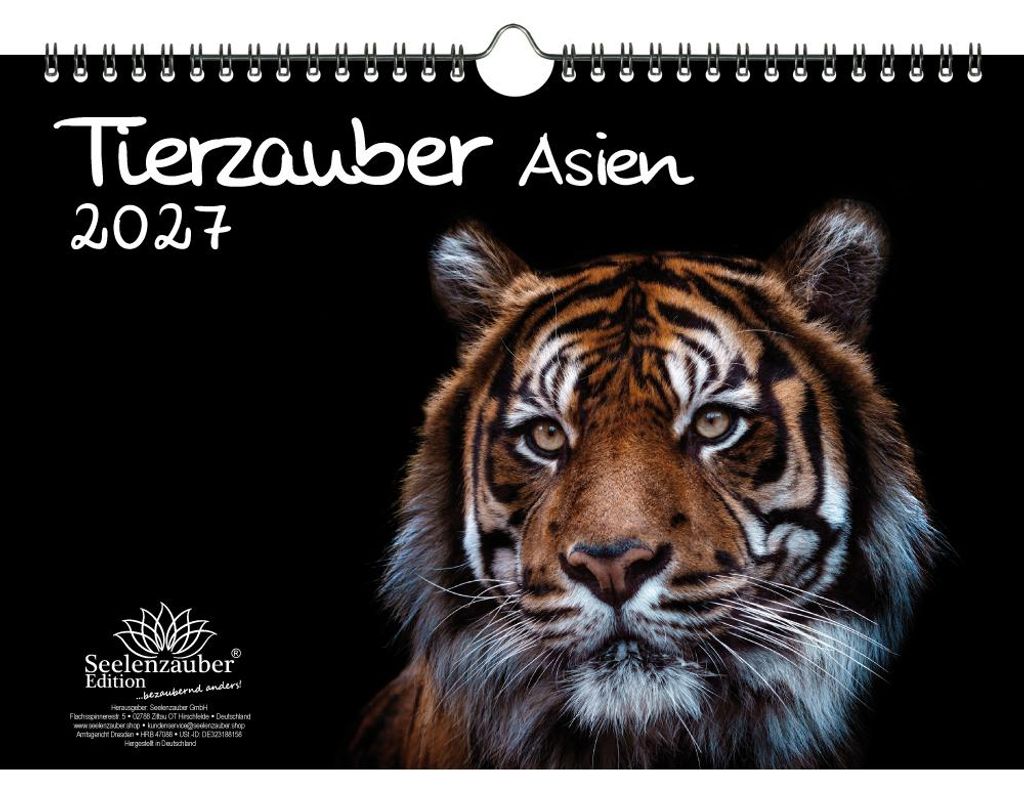 Tierzauber Asien DIN A4 Kalender für 2027 Tiere Wald Natur Baum - Seelenzauber