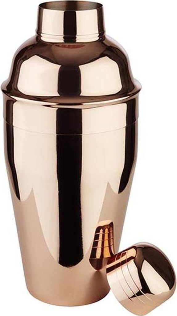 APS 93211 Shaker CLASSIC, Edelstahl, inkl. Becher, Siebaufsatz und Deckel, 0,5 Liter, Ø 8,5 cm, Höhe 20 cm, Kupfer-Look