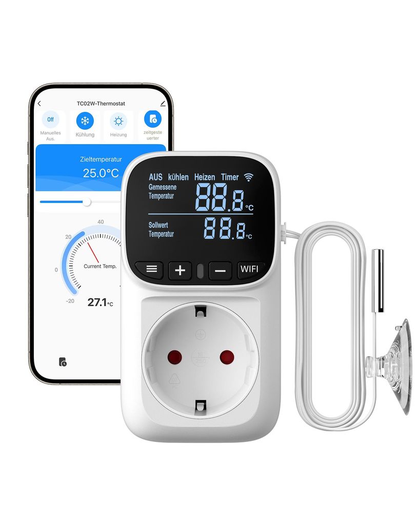 DEWENWILS Smart Thermostat Steckdose, WiFi Temperaturregler Produktbild  KI-generiertes Bild