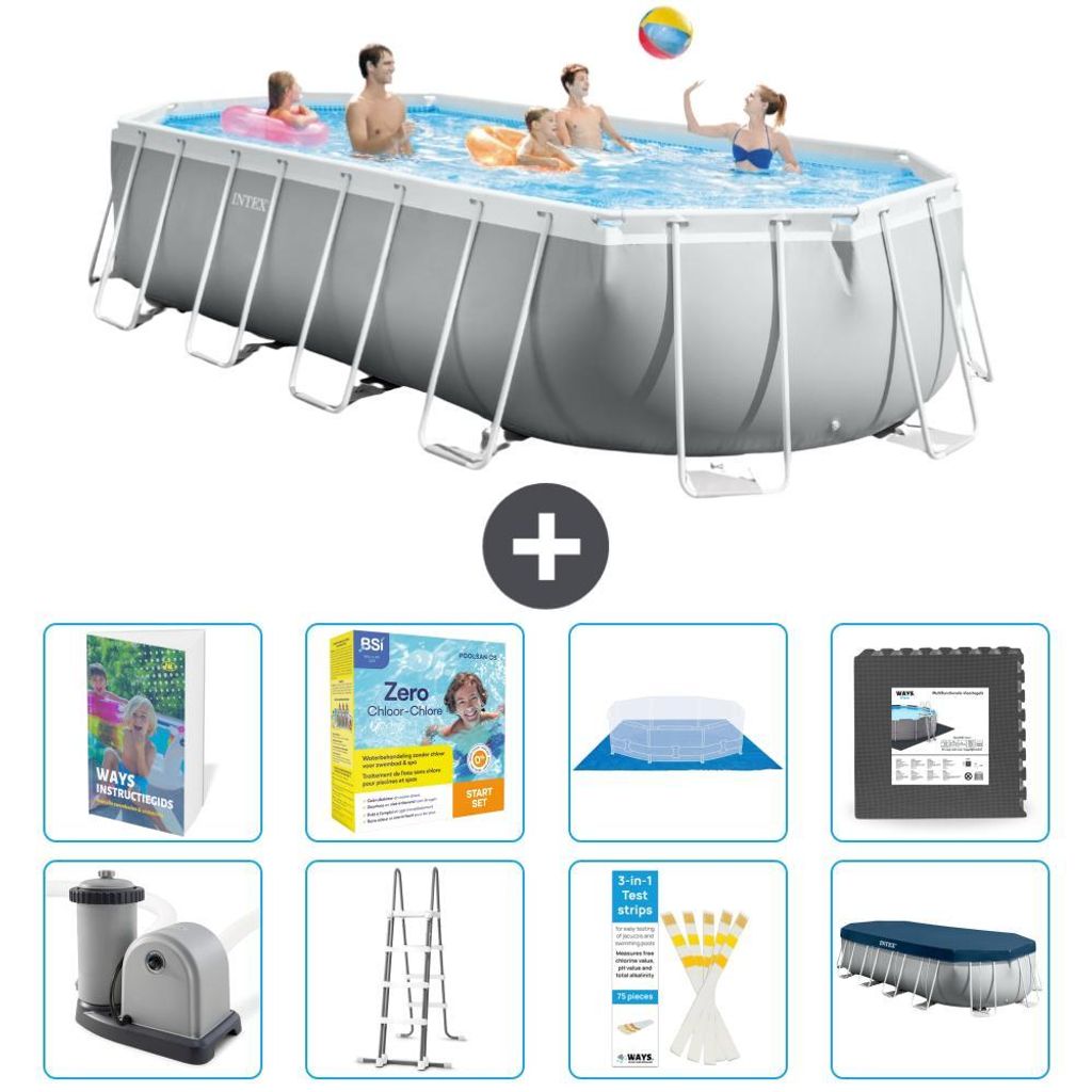 Prism Frame Pool Oval - 610x305x122 cm - 9-teilig S607