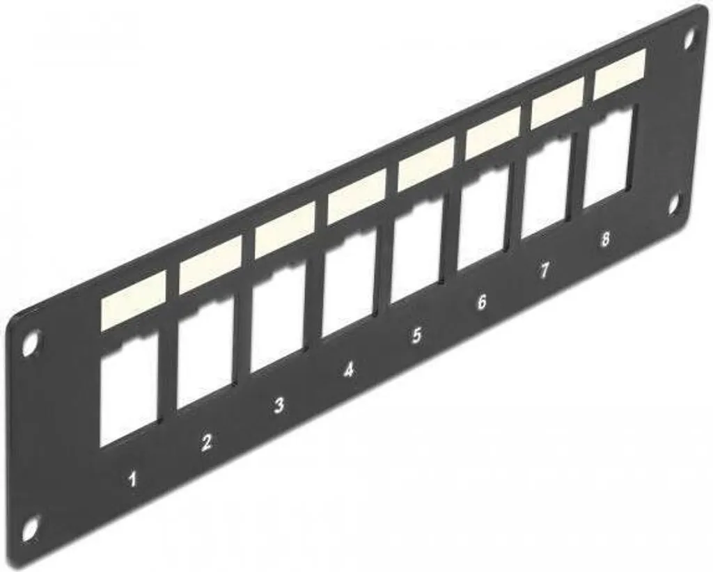 Supporto Metallo 8 Porte Keystone Nero | Pannello Modulare Essenziale