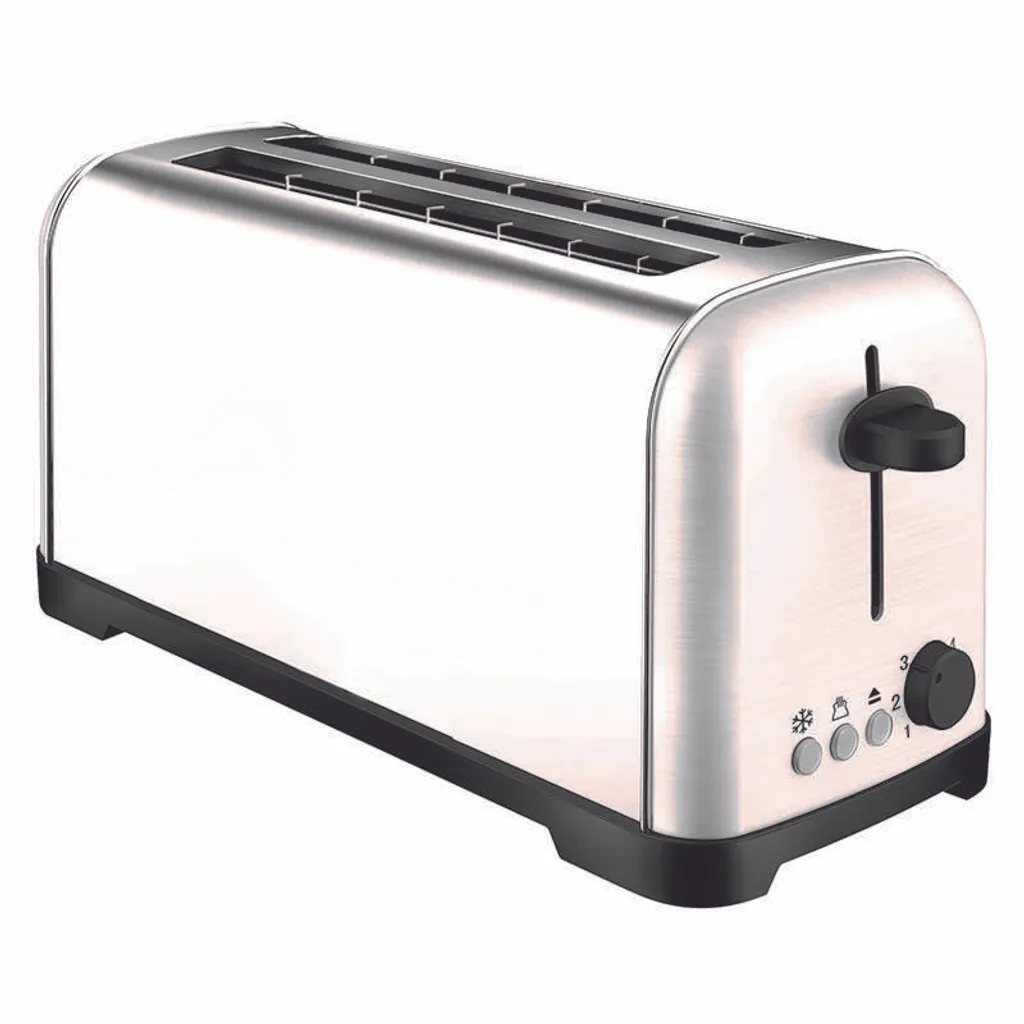 Grille-pain électrique inox 2 fentes larges pour tartines et baguettes