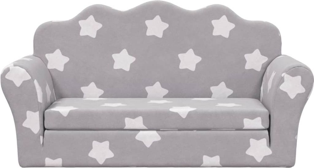 Best Möbel Kinder-Schlafsofa 2-Sitzer Hellgrau mit Sternen Produktbild 4