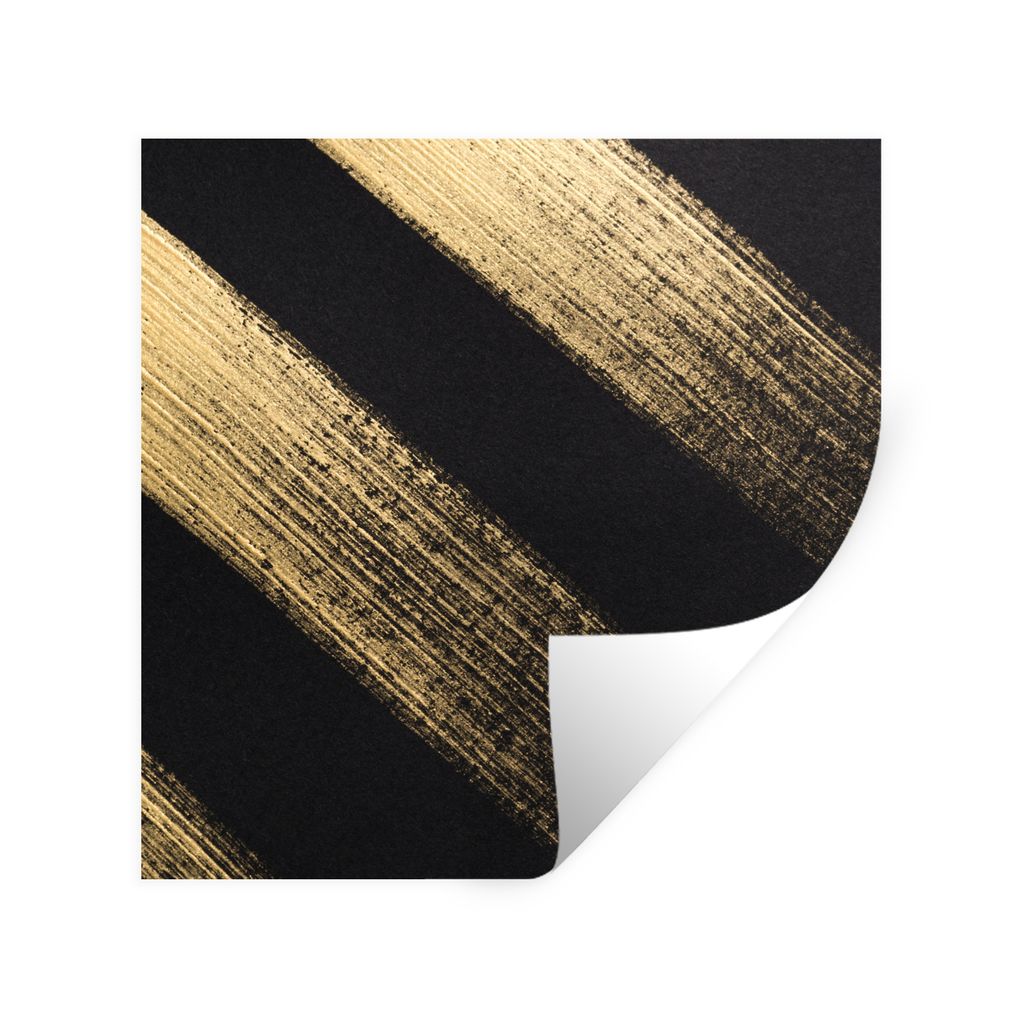 MuchoWow Wandtattoo Wandsticker Wandaufkleber Goldene Farbstreifen auf schwarzem Hintergrund 50x50 cm Selbstklebend und Repositionierbar - Selbst...