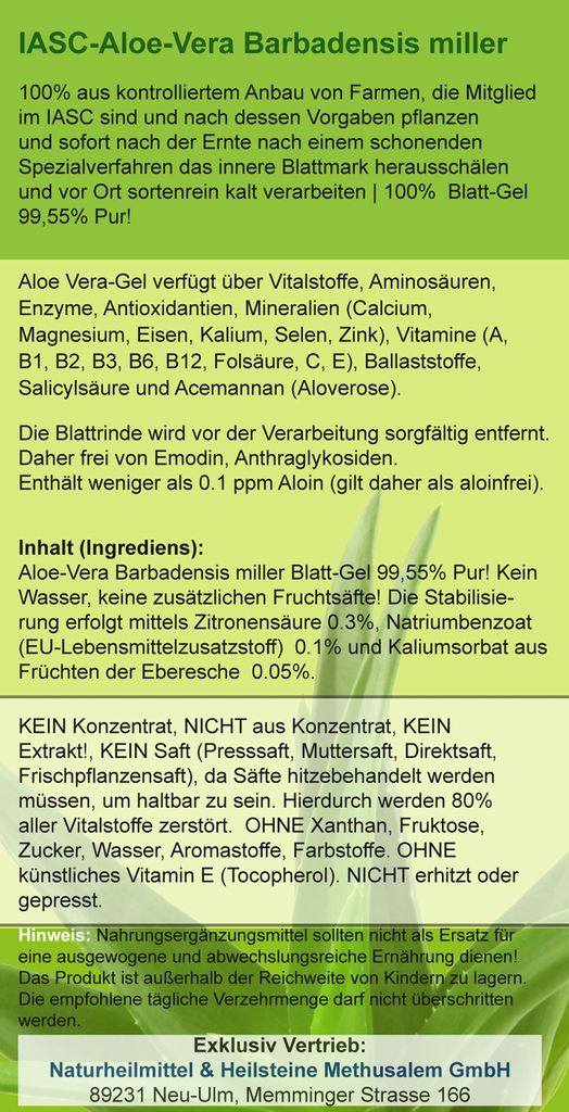 ForeverFit Aloe Vera 2x 1000ml Trinkgel Barbadensis Miller