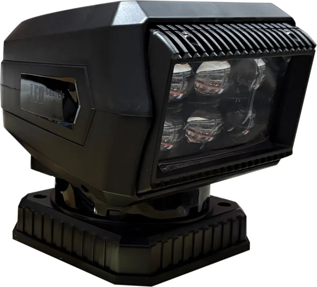 Projecteur de recherche télécommandé Hollex noir LED 60W puissant à vis
